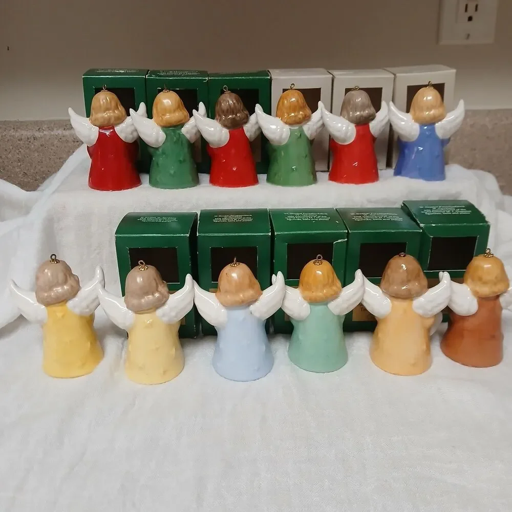 Lot Of 12 Vtg Goebel Angel Bell Ornaments  1979-1989 W/Box Plus 1977 No Box